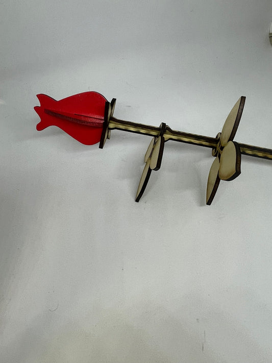 Wooden Red Rose