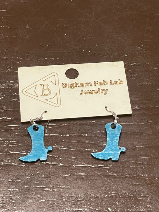 Laser Cut Cowboy Boots Earrings